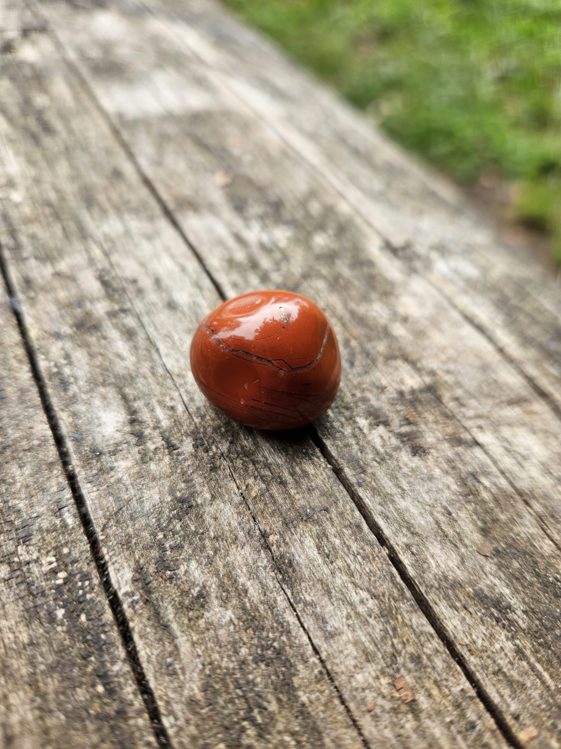 Rød Jaspis lommesten